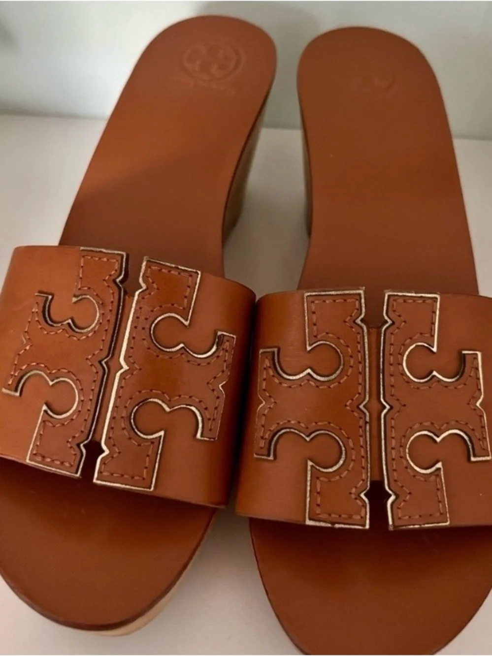 Tory Burch Cognac Ines  Platform Slide